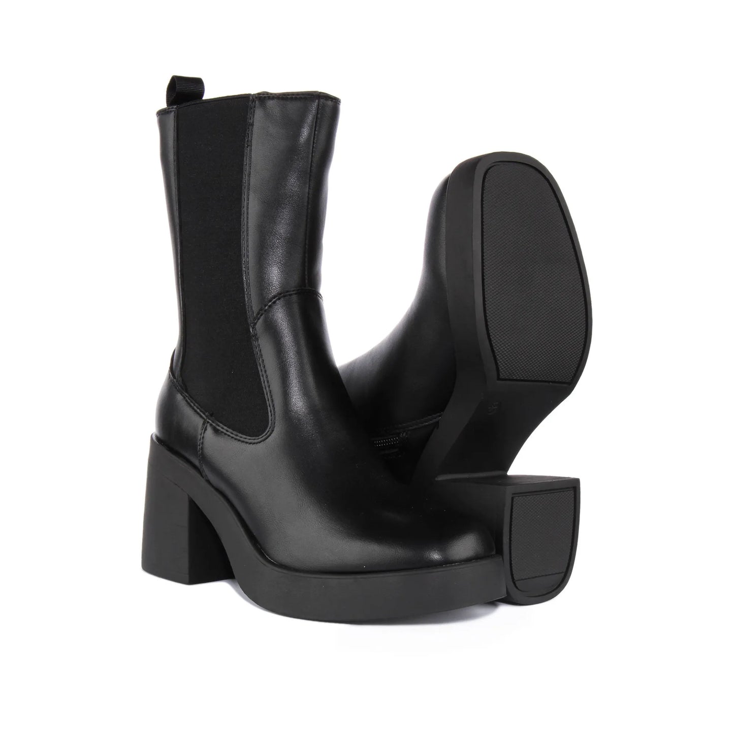 WomensHighChelseaBlockHeelZipAnkleBootInBlack-6